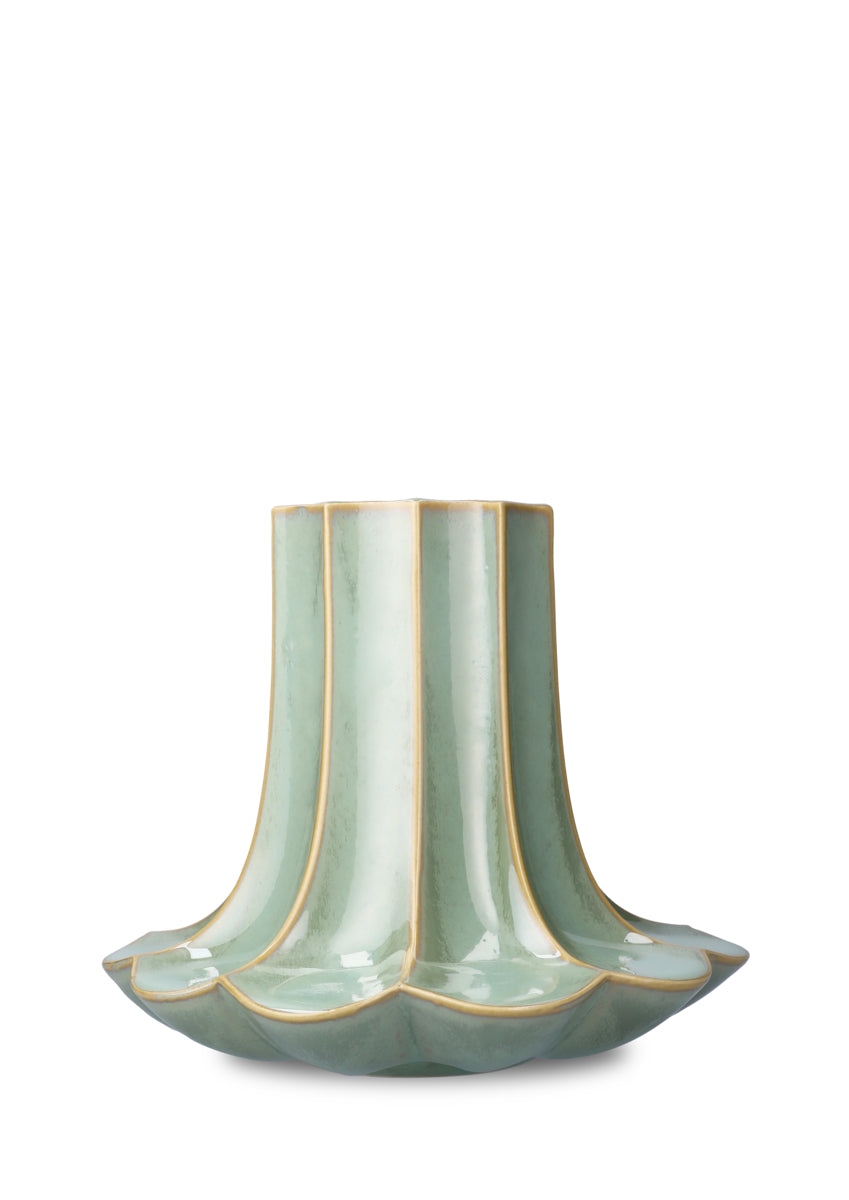 Kantarel vase, grøn - H20,5 cm